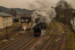 52 8131-6 von den Nossener Eisenbahnfreunden  hier die Ausfahrt nach Freiberg vom BW/Bahnhof Nossen