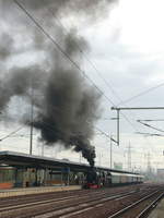 Gleich folgt die Ausfahrt der 52 8131-6 der WFL  nach Finsterwalde am 15. April 2018. 