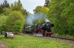 52 8195 des Vereins aus Nürnberg durchfuhr am 29.04.2018 den Bahnhof Philippsheim