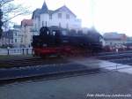 Mecklenburgische B�derbahn  Molli  99 2321-0 im Bahnhof Bad Doberan am 13.4.13 