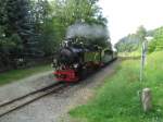 99 785 fuhr mit P 1009 am 12.Juli.2013 kurz vor dem Bahnhof Neudorf