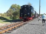 Am 01.10.2011 ist Lok 13 (99 773 der S�chsischen Dampfeisenbahngesellschaft)als Gastlok mit Ihrem Personenzug aus Benndorf in Hettstedt-Kupferkammerh�tte eingefahren.