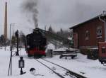 99 1772-5 der Fichtelbergbahn steht am 04.01.15 in Cranzahl.