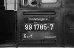 99 1785-7 der Fichtelbergbahn am 26.10.2015 in Cranzahl.