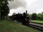 Lok 7 bei der Ausfahrt aus Darmstadt Waldfriedhof am 08.Sept.2013
