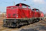EfW 211 051-8, 212 370 und 225 023-1 standen am 02.03.2014 in Wuppertal Steinbeck abgestellt.