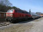 Auf der Insel Usedom kann man die 218 auch in diesem Jahr wieder antreffen.Am 14.April 2013 stand die 218 380 in Heringsdorf.