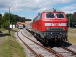 Die einzige 218-Bespannung in Mecklenburg-Vorpommern ist die Bespannung des IC von und nach Köln im Abschnitt Heringsdorf-Züssow-Heringsdorf.Hier stand 218 366,am 13.Juli 2014,in