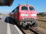 In Prenzlau waren 218 839-8 mit 218 834-0 im Bahnhof zu sehen.