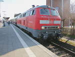 218 470-3 am 18. April 2018 im Bahnhof Niebüll 