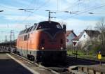 221 135-7 der Bochholter Eisenbahn bei der Durchfahrt in Weiterstadt am 20.M�rz.2014