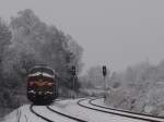 227 004 fuhr am 26.01.14 von Magdeburg nach Plattling, hier zusehen in P�llwitz.