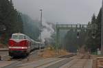 118 770 mit einem Sonderzug am 11.01.14 in Oberhof am Zugende Hängt 03 1010.