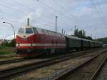 119 158 mit dem St�rtebekersonderzug,am 29.Juni 2013,in Bergen/R�gen.Der Sonderzug trat gegen Mitternacht seine Heimfahrt an.