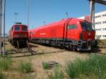 Auch das gab es einige Male in Mukran zuerleben.Die Deutsche 232 384 traff auf die f�r Litauen bestimmte ER20 039 am 14.Juli 2010.