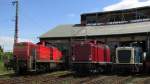 294 586-3,212 062-4 und 212 001-2 standen am 04.Mai.2014 am Lokschuppen Hanau.