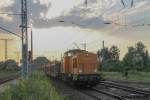 MTEG 293 023-6 gestern beim Durchqueren das Bahnhofes Leipzig Thekla in Richtung Thekla.
