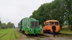 Fahrzeuge des Klein- und Privatbahnmuseums Gramzow/Uckermark im Bahnhof Damme auf vereinseigener Strecke.
