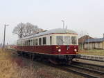 In Blumenberg - steht der Esslinger-Verbrennungstriebwagen 95 80 0301 035-1 D-CLR am 17. Februar 2018.