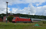 101 078 bei der Durchfahrt mit IC 2213 nach Stuttgart durch Lietzow am 18.07.2016