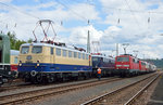 In der Lokaufstellung zur Lokparade beim Sommerfest in Koblenz am 18.06.2016 standen E10 1239 (Lokomoitvclub 103), E10 228 (IG Einheitslok) und 111 111.