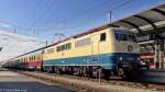 Ein Sonderzug angeführt von der 111-001 legte am Abend des 2.Juni 2014 in Bamberg einen Unterwegshalt ein.