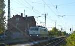 111 001 des DB Museum Koblenz bei der Durchfahrt durch Weiterstadt am 30.09.2015