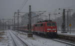 111 007 bei der Einfahrt in Darmstadt Hbf am 03.12.17