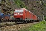 zwei DB 185 auf der Gotthard Südrampe in der Nähe von Faido.