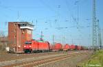 185 244-1 kam mit ihrem Güterzug durch Darmstadt-Kranichstein am 27.02.2016.
