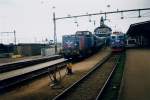 W�hrend die T44 259 den Csardas aus Budapest von der F�hre holte machte sich die Rc3 1057 startklar um den Zug von Trelleborg bis Malm� Central zu�bernehmen.