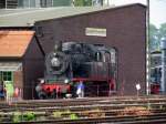 ELNA 184 DME stand bei den Bahnwelttagen 2014 f�r F�hrerstandsmitfahrten zur verf�gung.Hier ist sie am 01.Juni.2014 im BW zusehen.