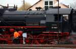 Blick auf die 52 4867 der Historischen Eisenbahn Frankfurt am 13.12.2014.Sie war ins BW Darmstadt Kranichstein einger�ckt um ihre Vorr�te zu Erg�nzen.