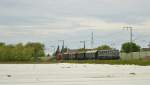Der erste Pendelzug nach Gro�-Gerau Dornberg am 16.05.2015 auf der R�cktour bei Braunshardt