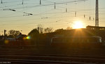 Sonnenuntergang über dem Lokschuppen Darmstadt-Kranichsteins am 05.05.2016
