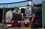 Dampfspeicherlok und 41 024 am morgen des 07.05.2016 im Lokschuppen Darmstadt-Kranichstein.