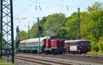 Einfahrt eines Pendelzug aus Darmstadt Hbf gef�hrt von V122 (265 602) am 07.05.2016 in Darmstadt-Kranichstein.