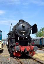 52 4867 (HEF) mit Schlussscheiben ausgestattet im BW Hanau beim Lokschuppen-Fest in Hanau am 14.06.2015