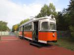 Der Eingang zum Technik Museum ist eine alte Stra�enbahn.