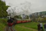 Die 11sm mit ihrem ersten �ffentlichen Zug in der Panoramakurve hinter Weiler am 01.05.2015