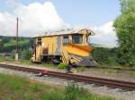 Ein Schneepflug stand am 12.Juli.2013 abgestellt in Cranzahl 