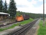Der Schneepflug und G�terwagen standen am 16.Juli.2013 abgestellt in Oberwiesenthal