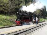 Anl�sslich der Einweihung der  neuen  Lok 20 der Mansfelder Bergwerksbahn am 06.05.2011 auf der Fichtelbergbahn wurde mit Lok 20 ein Sonderzug f�r geladene G�ste von Kurort Oberwiesenthal nach