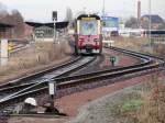 Bahnhof Quedlinburg, Abfahrt 187 018-7 als HSB 8953 nach Gernrode am 14.