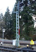 Das Ausfahrsignal von Drei Annen Hohne Richtung Wernigerode am 10.Jan.2014
