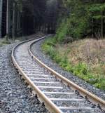 Das Streckengleis Richtung Brocken am 10.Jan.2014