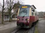 Einfahrt 187 017-9 als HSB 8972 am 21.Februar 2014 in den Bahnhof M�gdesprung zur Weiterfahrt in Richtung Quedlinburg.