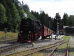 99 7234-0 stand am 13.08.2014 mit P 8920 im Bahnhof Schierke