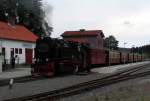 99 7245-6 stand am 13.08.2014 mit P 8929 in Benneckenstein 