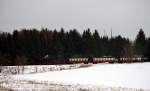 Mit meiner neuen Kamera der Nikon D 3200 ging es am 6.1.2015 in den Harz.Mit dem 55-200 Objektiv gelang mir diese Aufnahme von 99 7245-6 und P 8904 vor Benneckenstein.